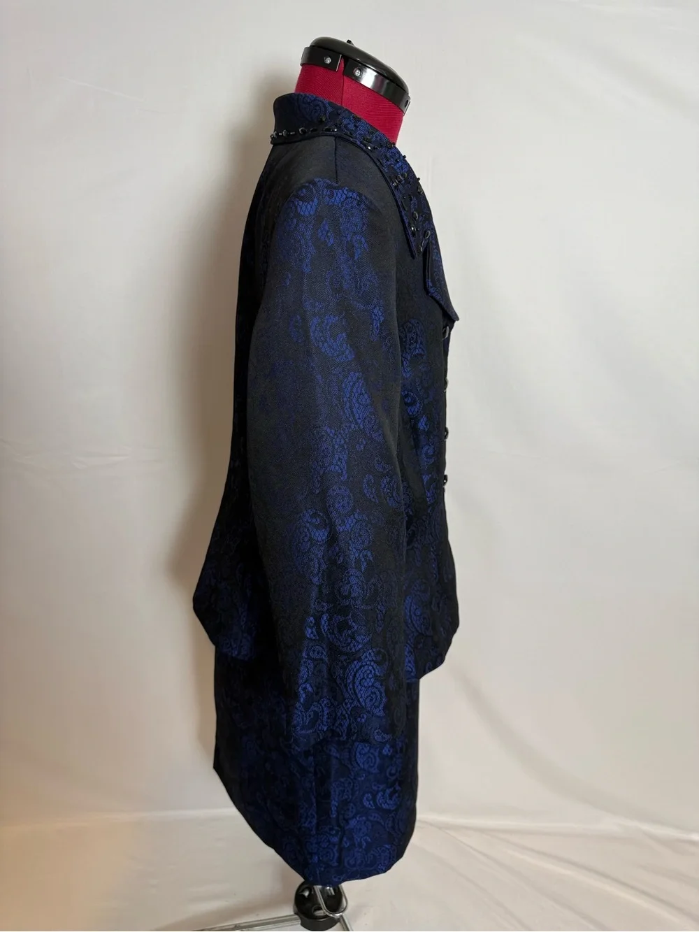Tahari ASL Skirt Suit Size 16 Blue & Black Paisley 2-Piece Set Blazer & Skirt